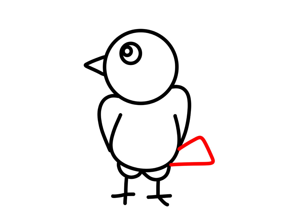 简单的小鸟简笔画画法步骤-图7