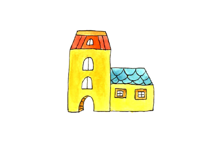 充满童趣的小房子简笔画教程4