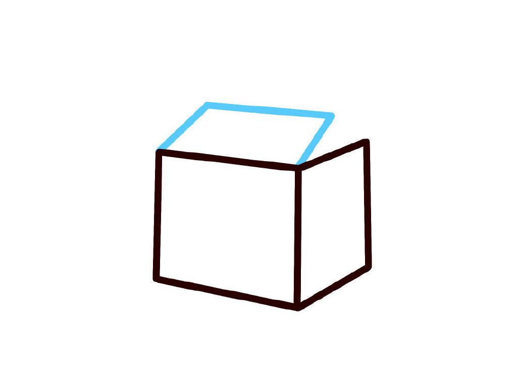 步骤3：画上方盖子部分。