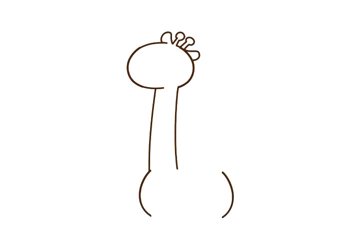 四步画可爱长颈鹿简笔画-图2