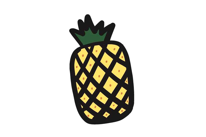 菠萝简笔画画法详解