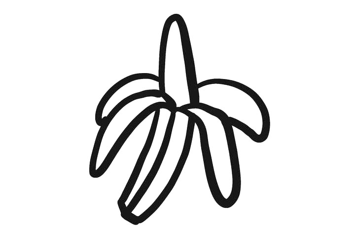 剥了皮的香蕉简笔画画法步骤-图3