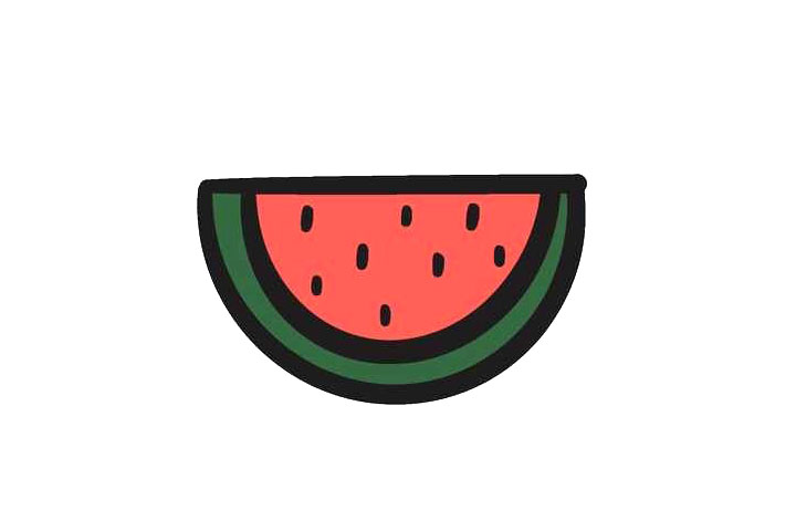 一片西瓜简笔画画法步骤