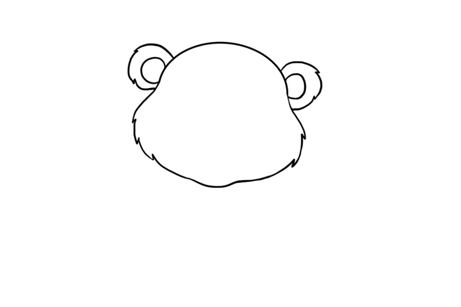 步骤4：清除熊脸的引导线。