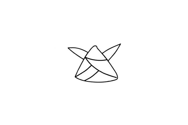 步骤4：画出后面的粽子皮。