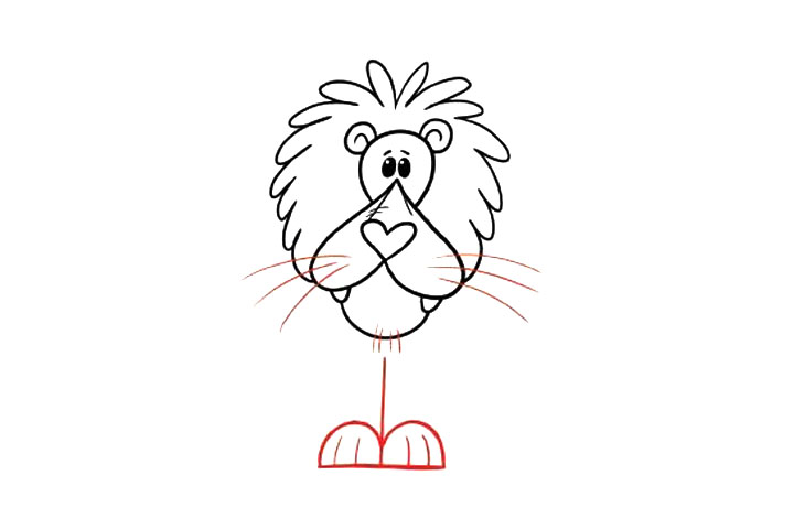 可爱卡通狮子简笔画教程-图4