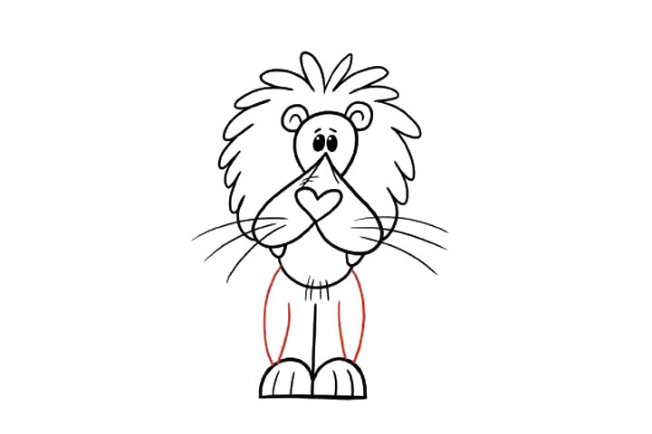 可爱卡通狮子简笔画教程-图5