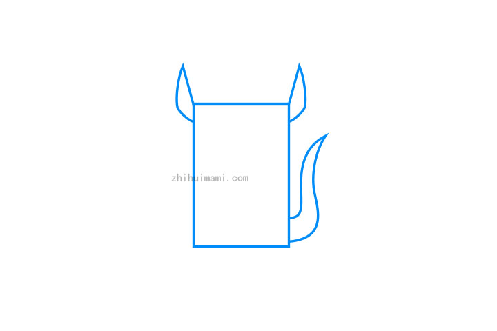 简单元素简笔画之袋鼠简笔画画法步骤-图1