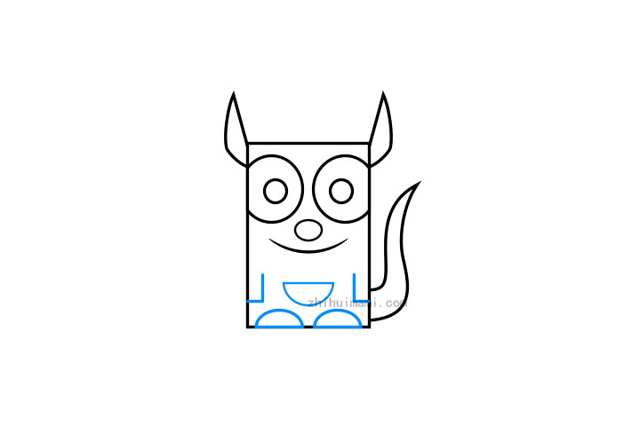 简单元素简笔画之袋鼠简笔画画法步骤-图3