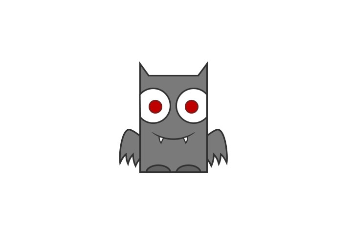 简单元素简笔画之蝙蝠简笔画教程