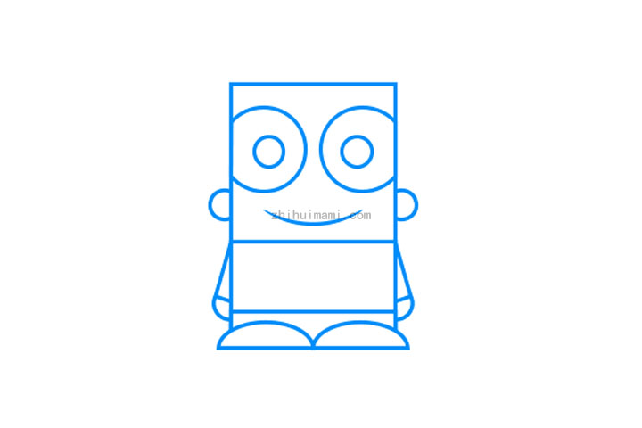  简单几何图形画人物之消防员简笔画-图1