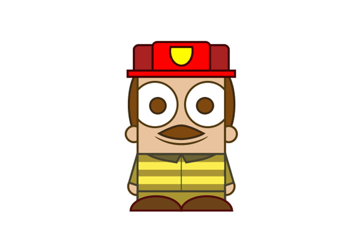  简单几何图形画人物之消防员简笔画