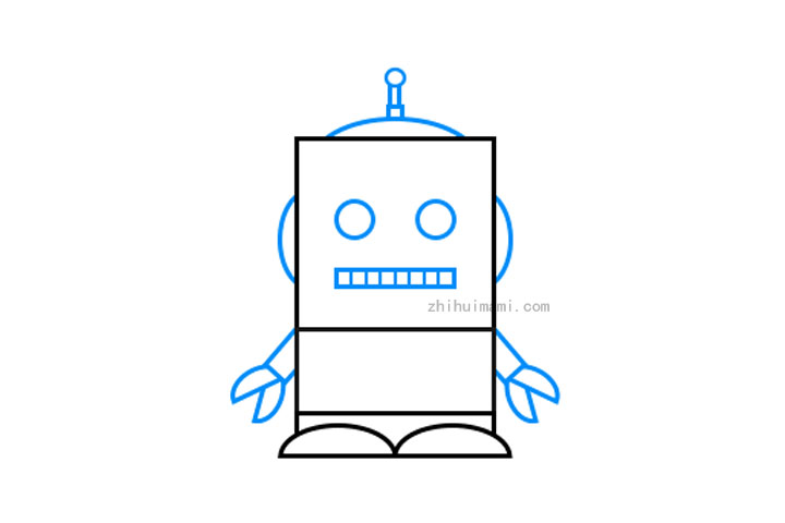 简单几何图形简笔画之卡通机器人-图2
