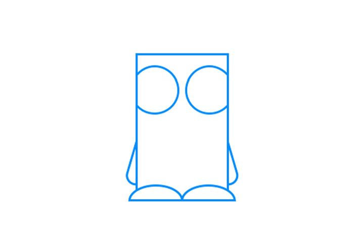 简单几何图形简笔画之有趣而可爱的怪物-图1