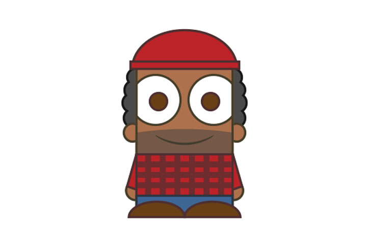 简单几何图形画人物之伐木工人