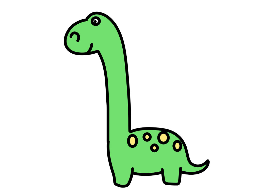 一只长脖子的小恐龙简笔画教程