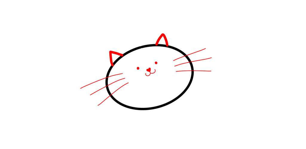 小猫咪简笔画画法教程-图2