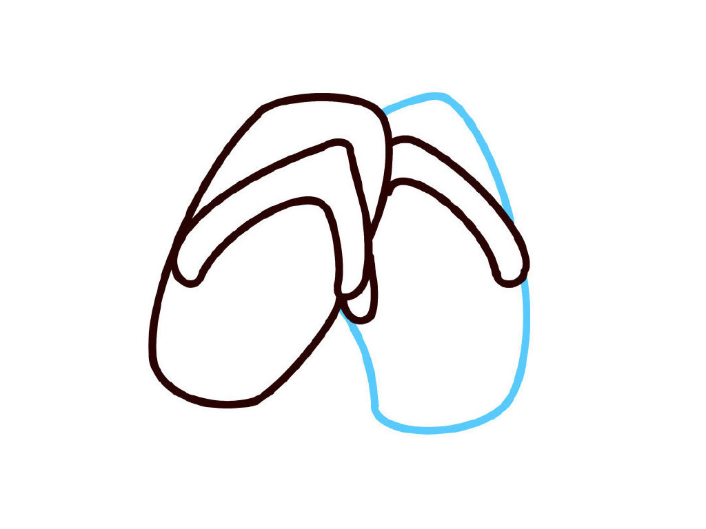 步骤5：画拖鞋底。