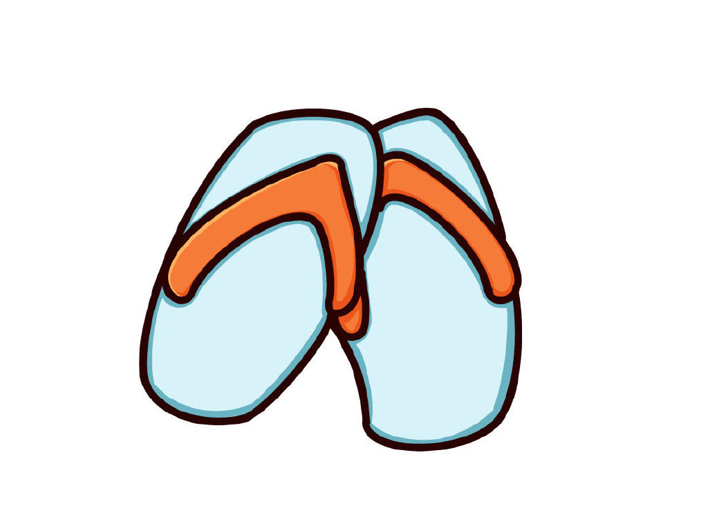 人字拖简笔画画法步骤