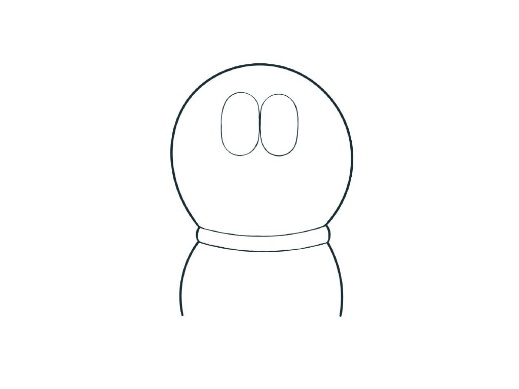 步骤4：画出大大的眼睛。