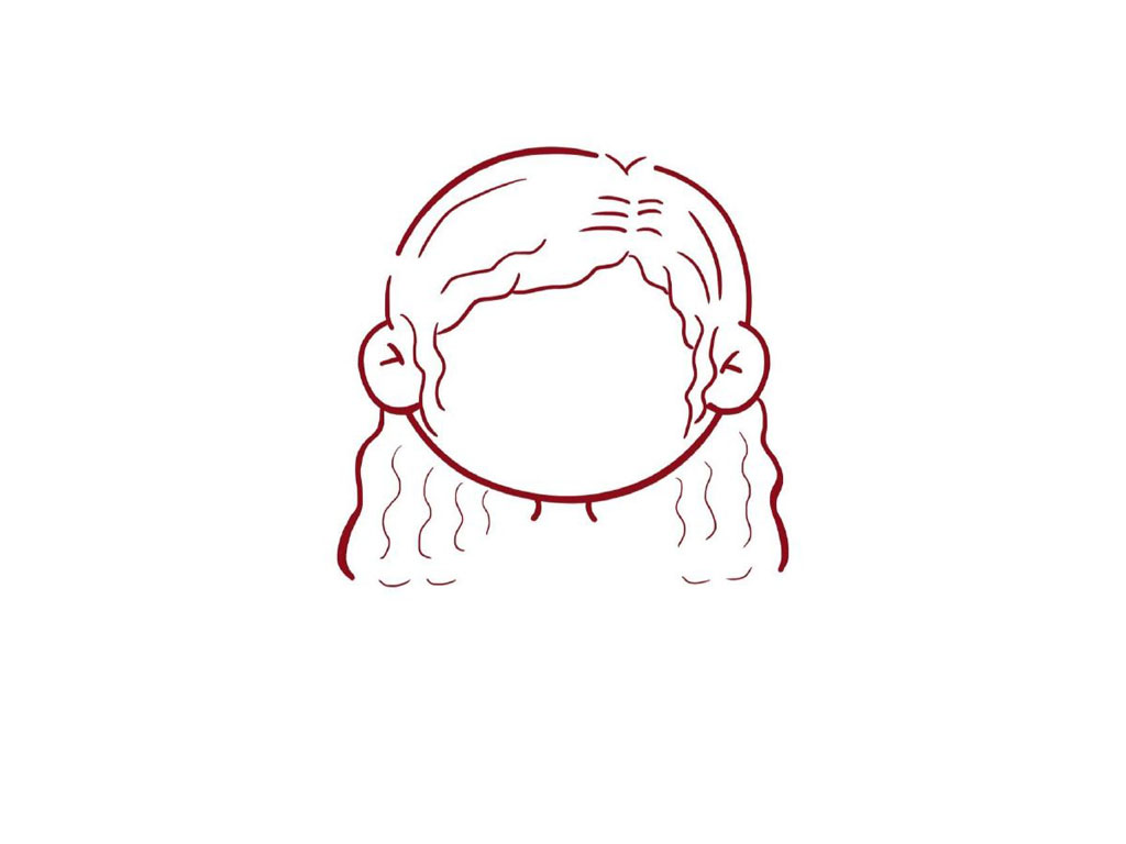 步骤3：画出头发。
