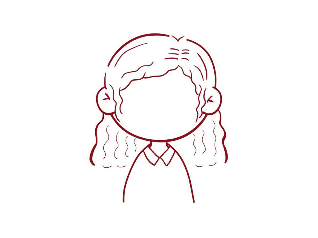 步骤4：画出女孩的身体。