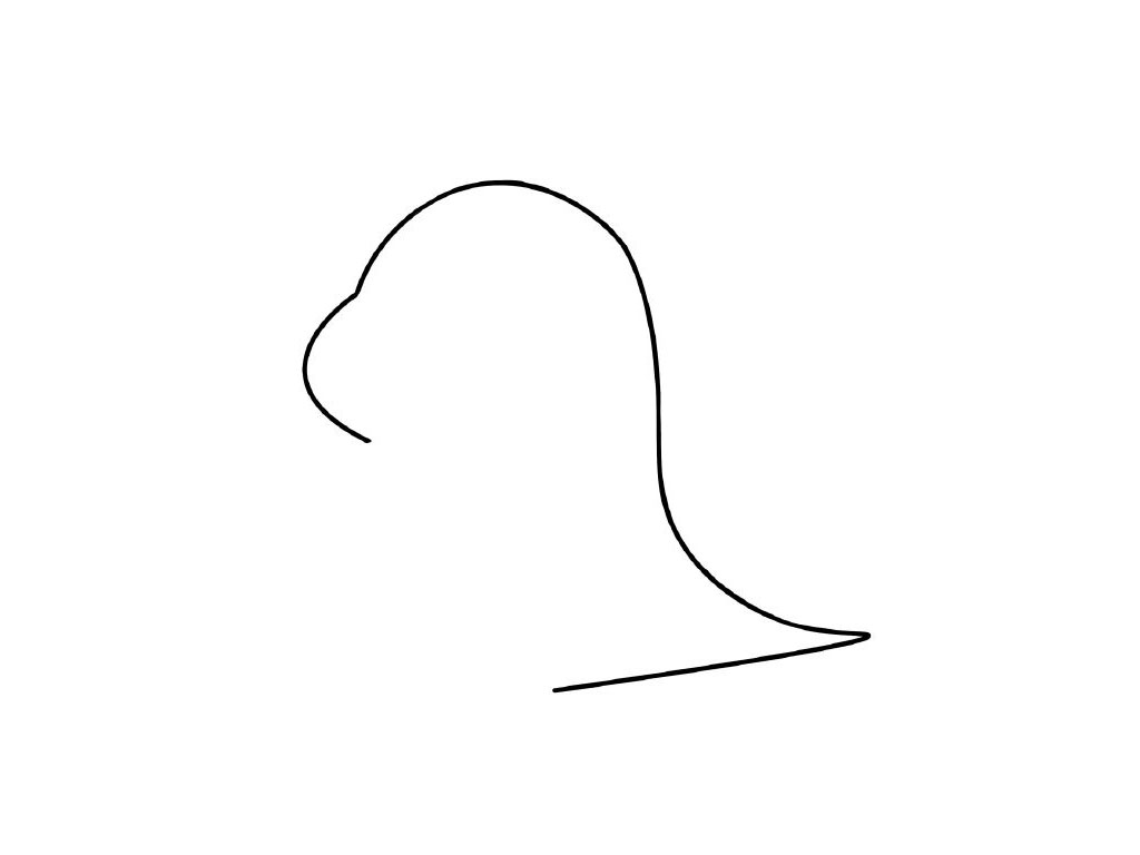 步骤2：画小恐龙的背。