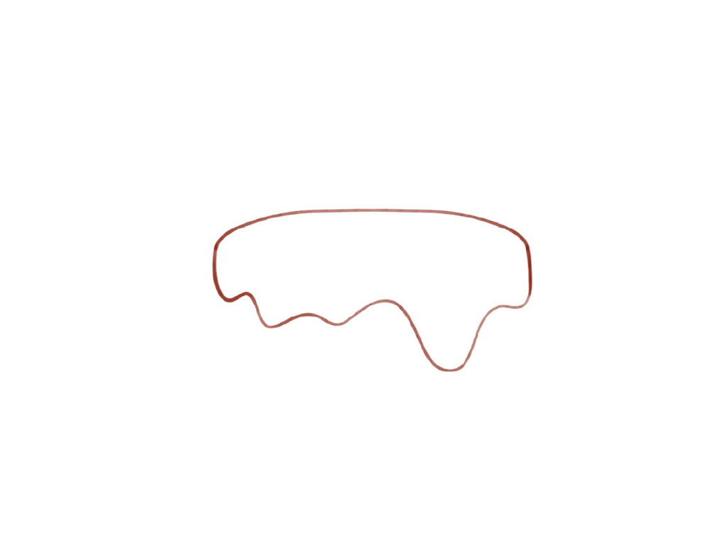 步骤1：画出奶油的形状。