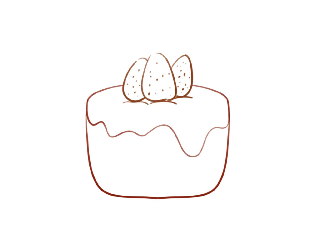 步骤3：画上草莓。