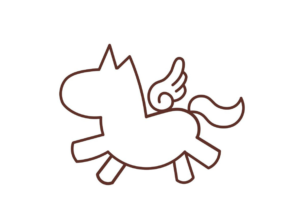 步骤5：画犄角和尾巴。