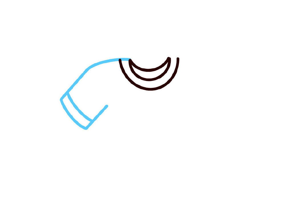 步骤2：画左边的袖子。