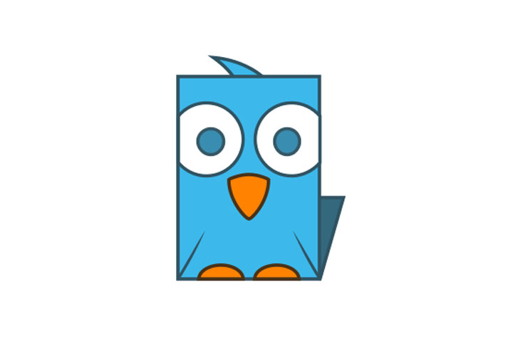 简单几何图形画动物之卡通鸟