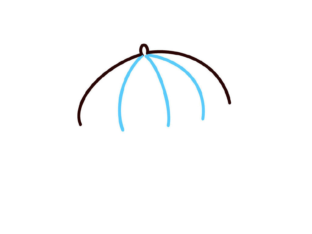 步骤3：画三个弧线。