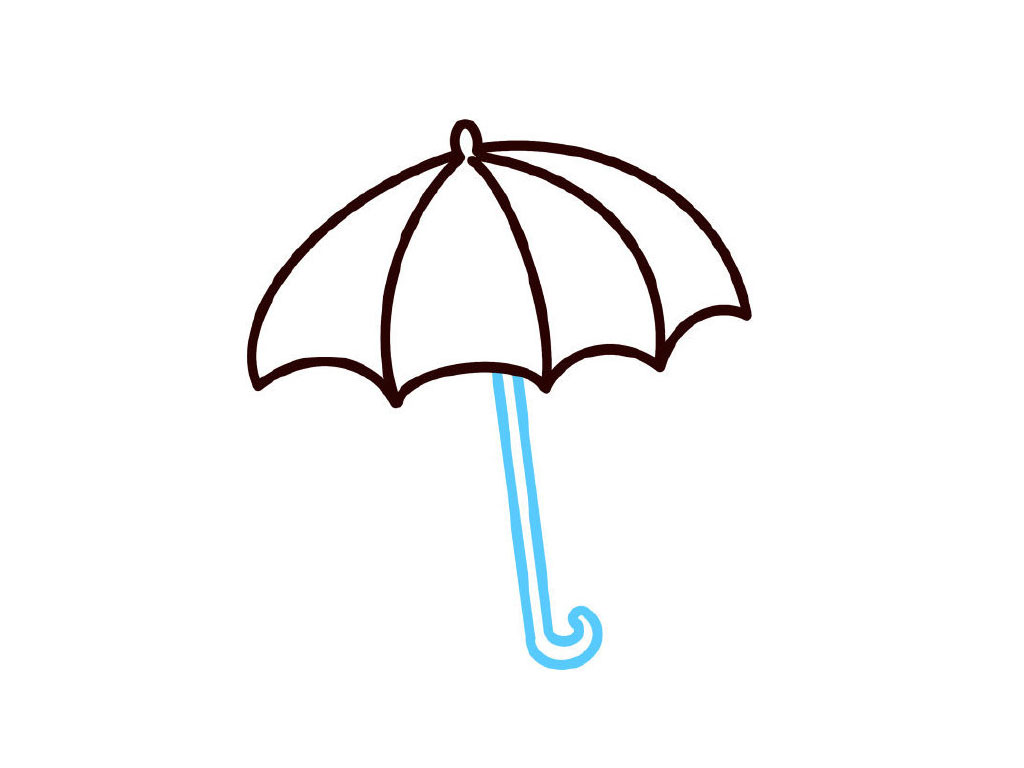 步骤5：画太阳伞的勾勾。