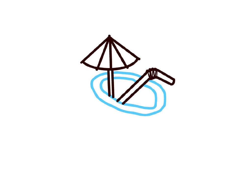 步骤3：画切开的椰子口。