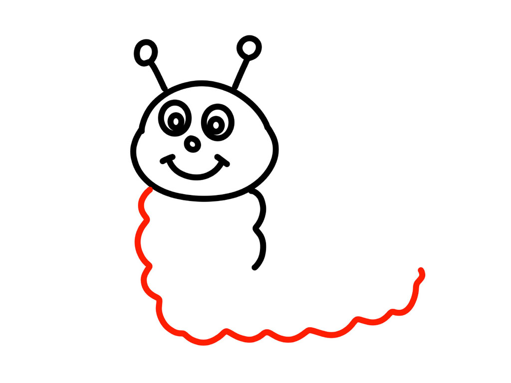 简笔画毛毛虫画法步骤-图6