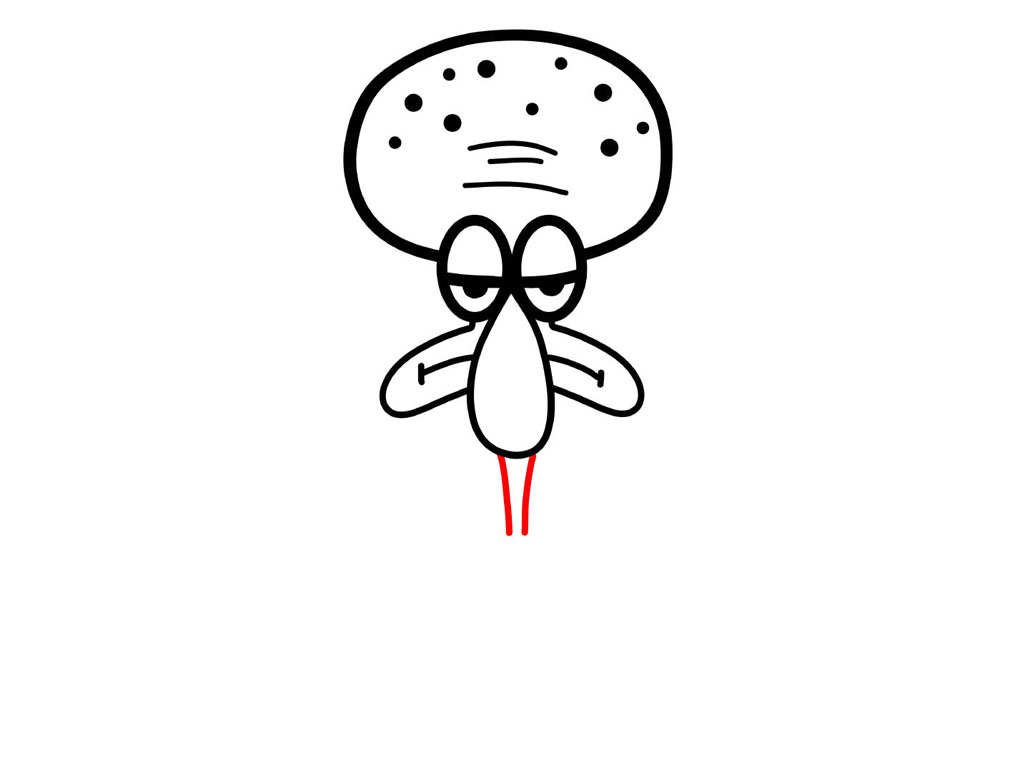 章鱼哥简笔画图解教程-图6