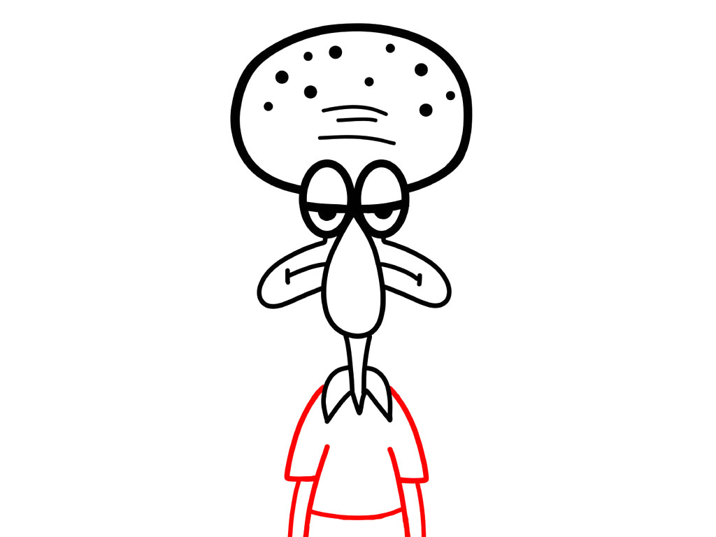 章鱼哥简笔画图解教程-图8