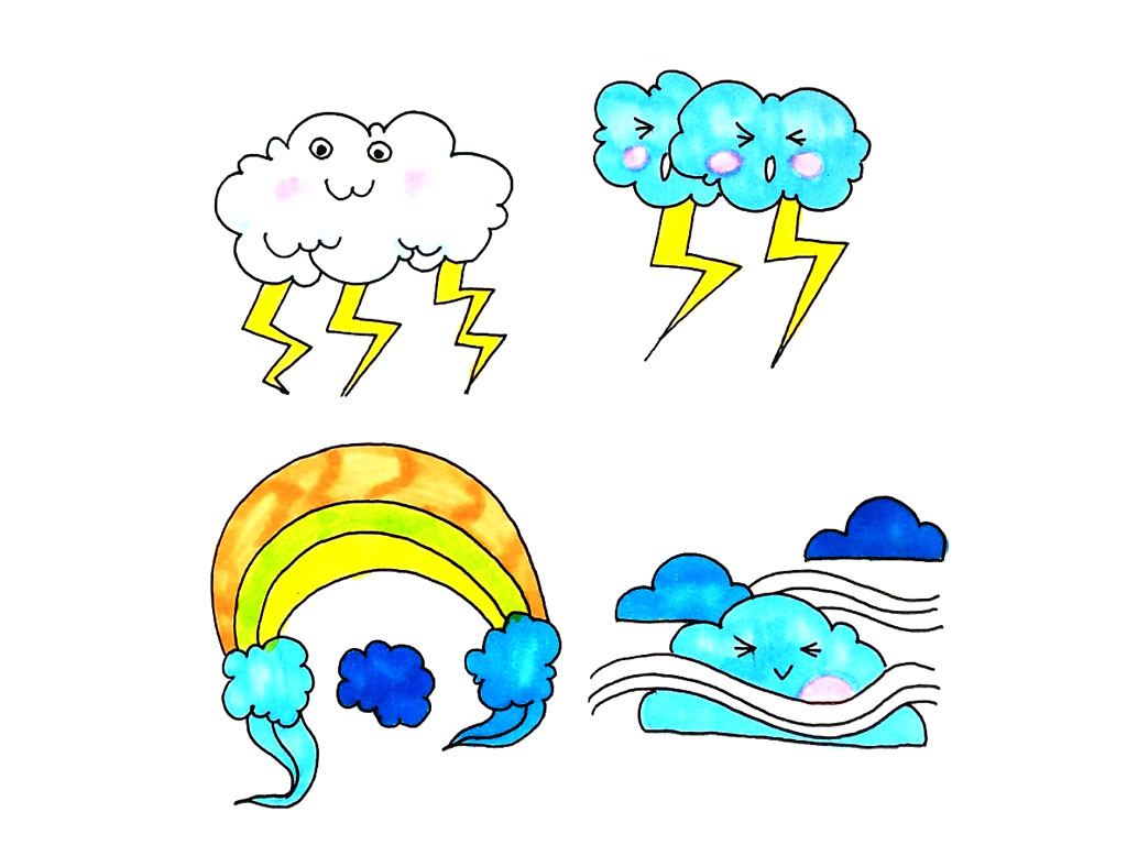 超萌天气预报简笔画-图4
