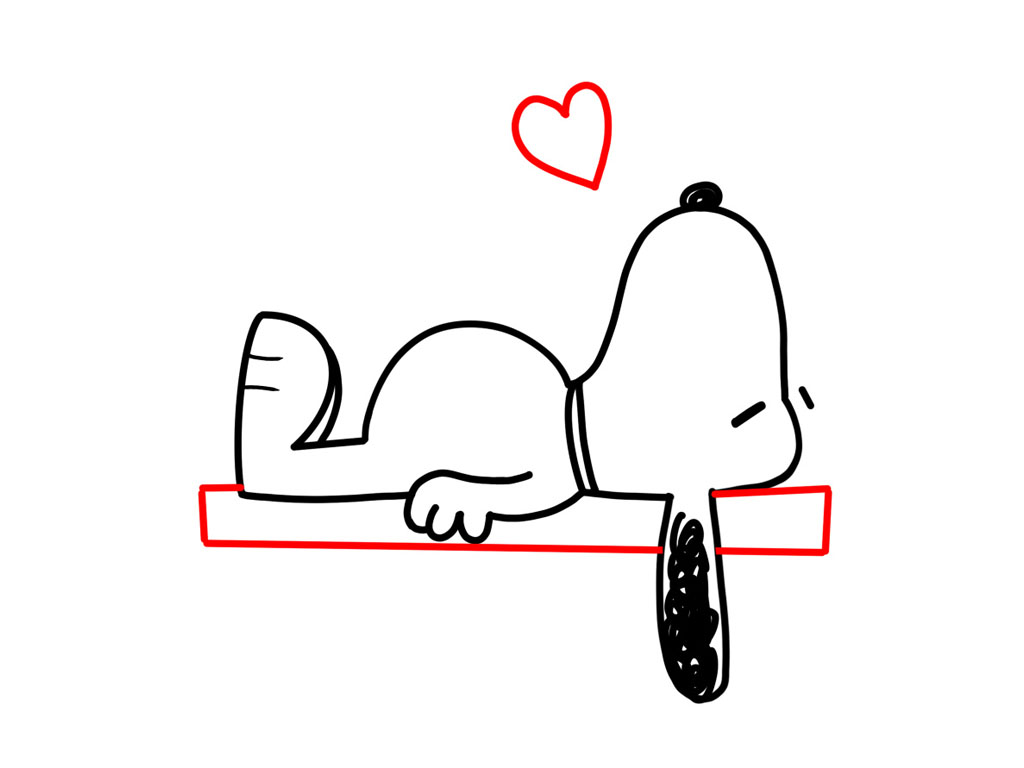 史努比简笔画图解教程-图8