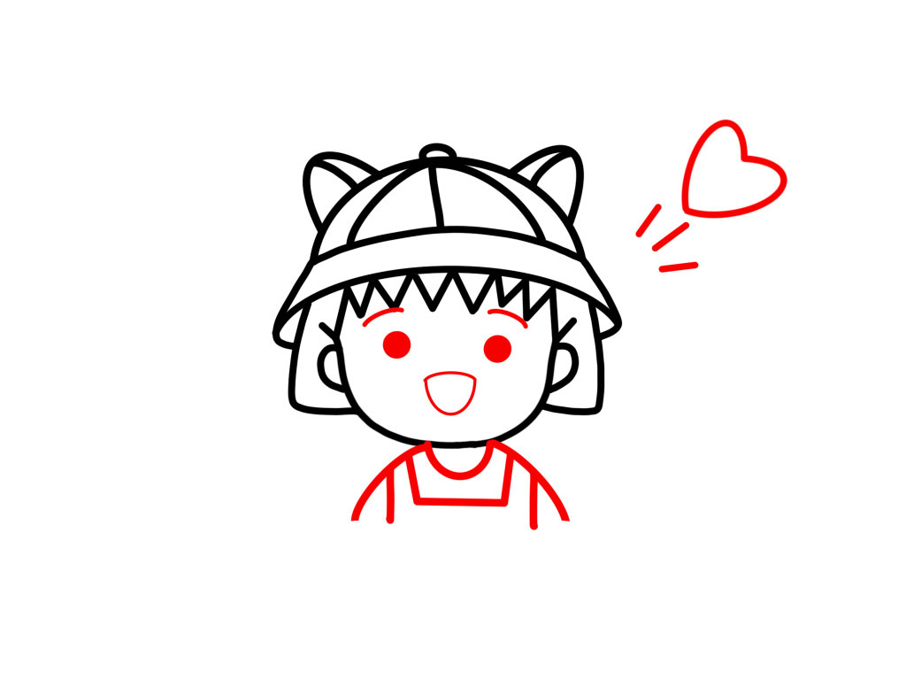 樱桃小丸子简笔画图解教程-图8