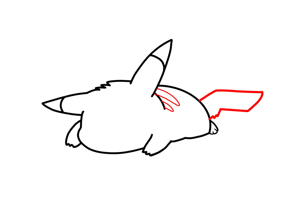 皮卡丘简笔画图解教程-图7