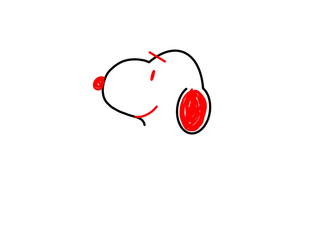 史努比简笔画画法步骤-图4