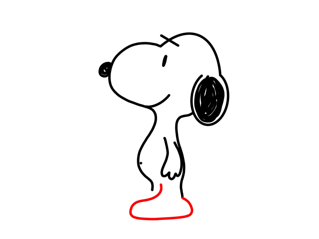 史努比简笔画画法步骤-图7