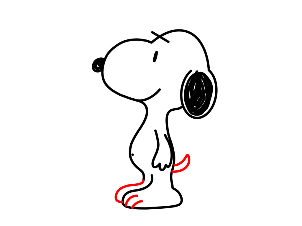史努比简笔画画法步骤-图8