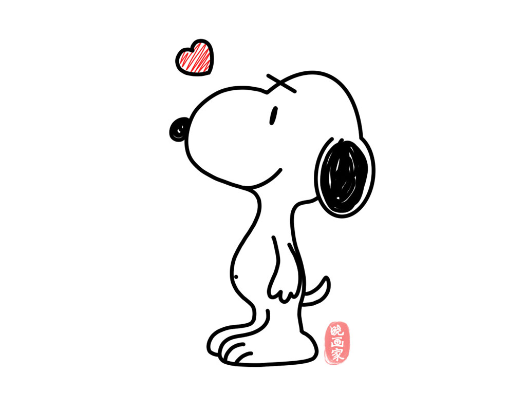 史努比简笔画画法步骤