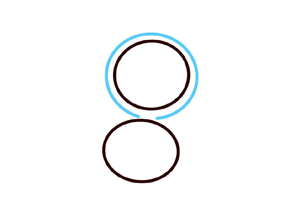 步骤3：上面的圆外再画一个圆包裹起来。