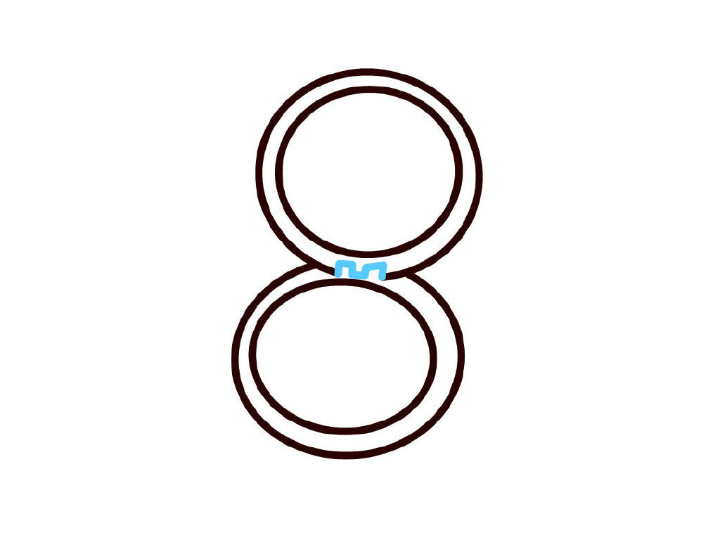 步骤5：中间画折线连接。