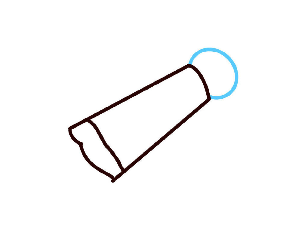 步骤3：画圆形小盖子。