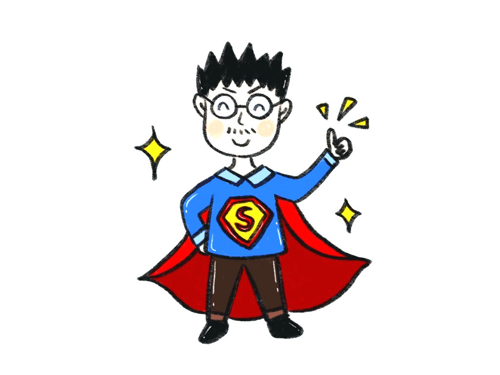 超人爸爸简笔画画法步骤